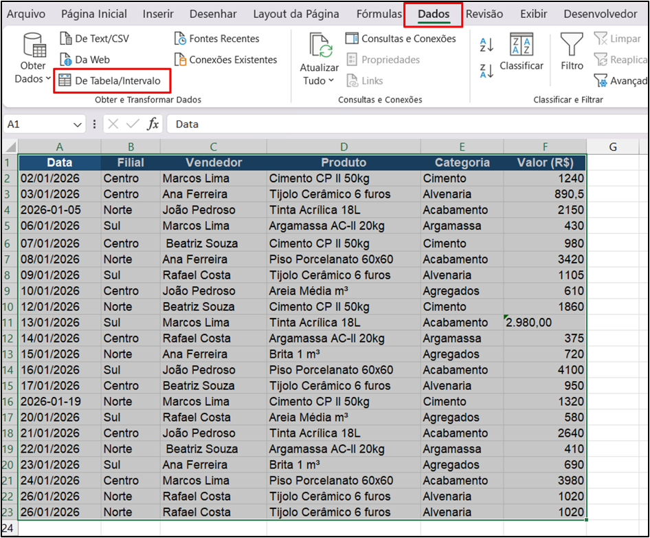 como acessar o power query