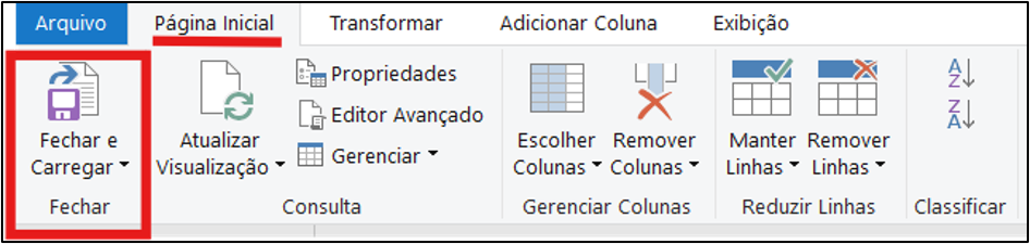 fechar e carregar para o Excel