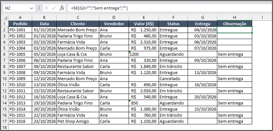 exemplo de tabela