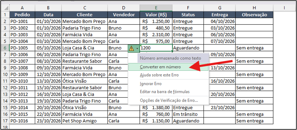 Transformando números que estão em texto para números